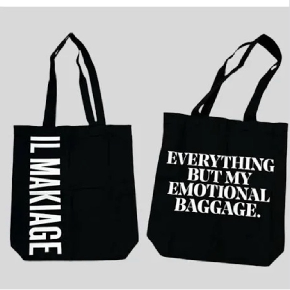 IL MAKIAGE Black Tote with White Text
